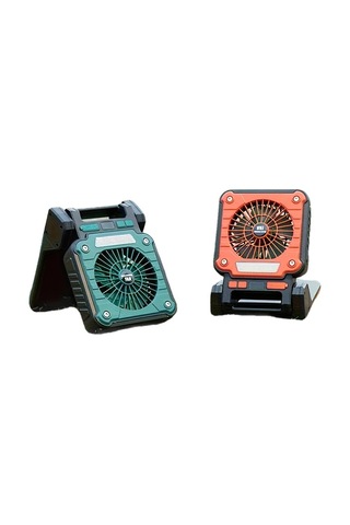 Dashanshop 1 Adet Tasinabilir Gunes Enerjili Sarj Edilebilir Yesil Usb Fan Led Akili Tavan Fan Kamp Ev Ofis Icin Kablosuz Masa Fan