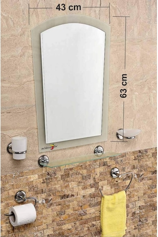 Çift Camlı 6 Parça Dev Büyük Banyo Wc Kafe Cafe Tuvalet Ayna Seti Genel