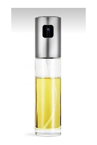 Yağ Sirke Püskürtücü Cam Sprey Şişe Yağdanlık Ve Limon Püskürtme Şişesi 100 Ml Gümüş