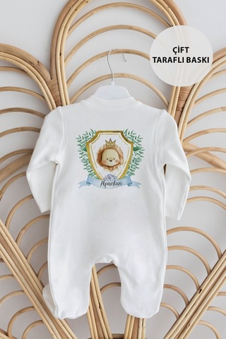 Lilabio %100 Organik Isme Özel Isimli 10lu Hastane Çıkışı Aslan Ekru