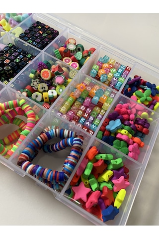 No:83 Soft Ve Canlı Renk Figür Boncuk Harf Boncuk Fimo Meyve Fimo Çocuk Hobi Seti