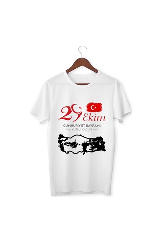 Alpşan Ticaret Cumhuriyet Bayramı Çocuk Tişörü 29 Ekim T-shirt Atatürk Tişört Beyaz