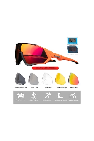 Kapvoe Sunlight Değişebilir 5 Lens Mtb Polarize Bisiklet Spor Dağ