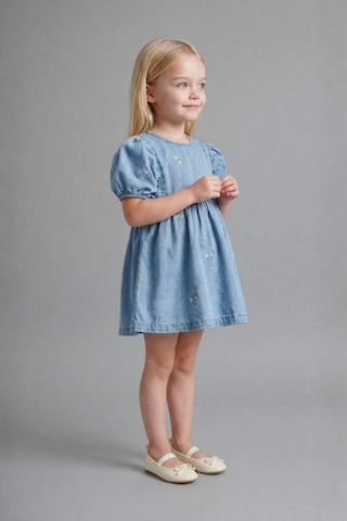 Defacto Pamuklu Denim Elbise Kız Bebek H4072a526smnm39 Mavi-nm39