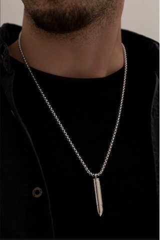 Osmanlı Gümüş Mermi Model Erkek Çelik Kolye