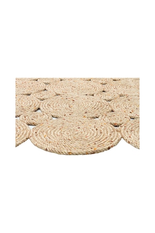 Patna Ptn 01 Natural Jüt Hasır Görünümlü Hav Toz Vermez Dekoratif Örgü Halı