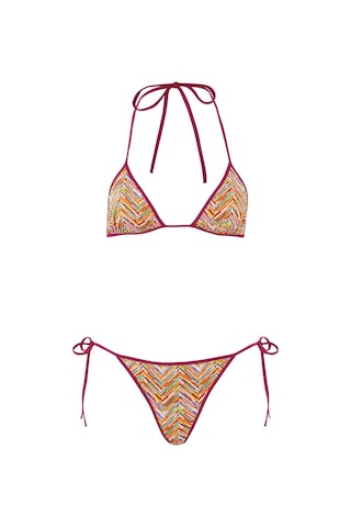 Missoni Çizgili Üçgen Bikini Seti Çok Renkli
