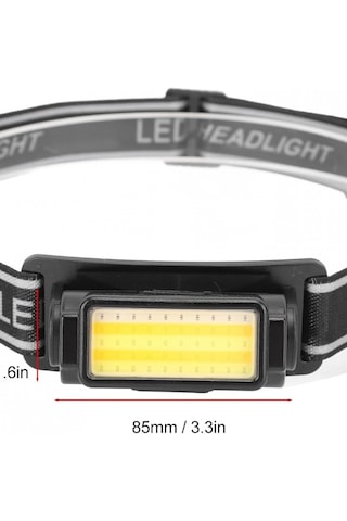 Kafa Lambası 50 Cob Led Şarjlı 4 Mod Led Kafa Feneri Zoom Sellekt Siyah