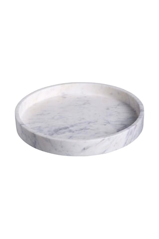 Lux & Marble Bollos, Beyaz Mermer Yuvarlak Sunumluk