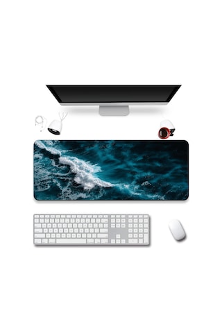 Sonictouch Klavye Mousepad 40x90cm Dikişsiz Pürüzsüz Sıvı Geçirmez Kaymaz Taban Mavi Derinlik