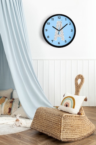 A Harfi Erkek Odası Duvar Saati - 30cm - Önü Camlı Siyah Kasa - Sessiz Mekanizma-jh1150 Siyah