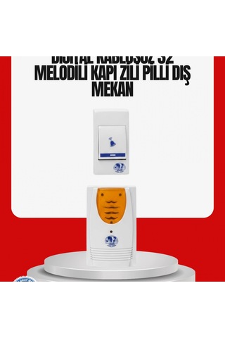 32 Melodili Kablosuz Kapı Zili Kolay Kurulumlu Sade Tasarım