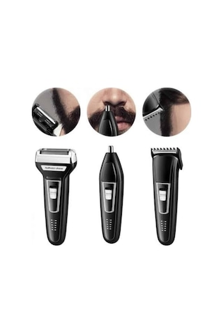 Tıraş Makinesi 3 Başlıklı T Başlıklı Hassas Ciltlere Özel Saç Sakal Vücut Kulak Ve Burun