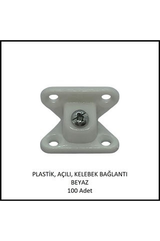 Plastik, Açılı, Kelebek Bağlantı 40 Mm, Beyaz 100 Adet