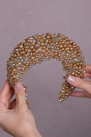 FdayAksesuar En Güzel Gelinlere Özel Leal Bombeli Boncuklu Gelin Saç Aksesuarı FRDY31685