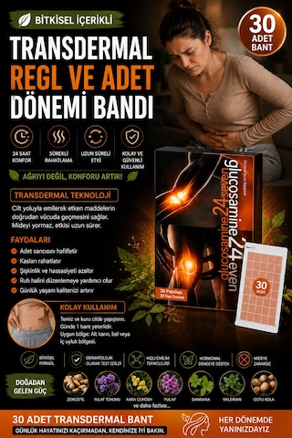Regl Ve Adet Dönemi İçin 30 Adet Transdermal Bant Bitkisel İçerikli Ve Doğal Regl Ve Adet Dönemi İçin 30 Adet Transdermal Bant Bitkisel İçerikli Ve Doğal
