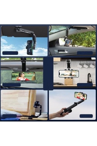 1080 Dönebilen Çok Fonksiyonlu Telefon Tutucu Cm-103 Siyah