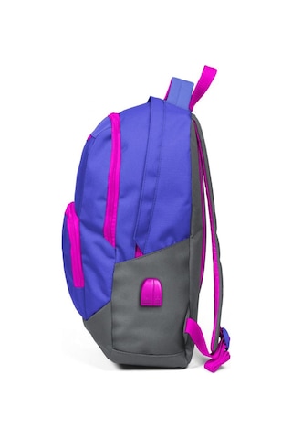 Coral High Sport Mavi-pembe Laptop Bölmeli Sırt Çantası USB Çıkışlı 23250