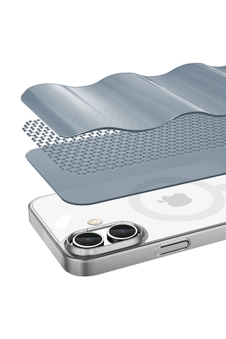 Apple Uyumlu iPhone Buff 16 Magsafe Slim Fit Kılıf Silver