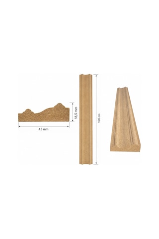 Dekoratif Çıta Desenli Boyanabilir Ham Mdf - 45 Mm Genişlik - 1 Metre Boy 1,8 Cm X 4,5cm X 100cm