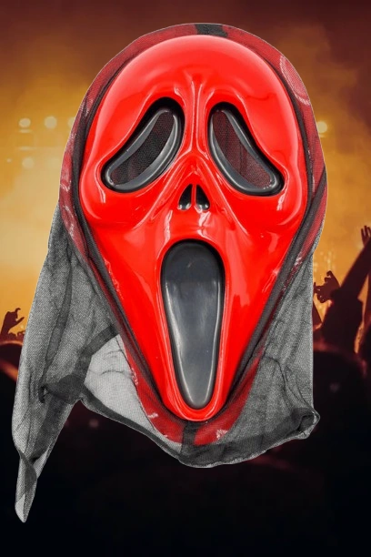 Halloween Maske Çığlık Arkası Tüllü Kırmızı Diğer