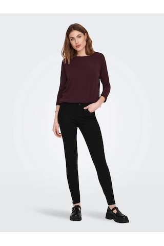 Only 15157920 Genis Yaka Dirsek Kol Kadın Body - Bordo Bordo