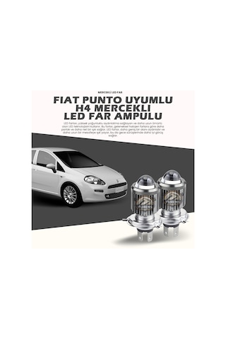 Fıat Grande Putno Uyumlu Mercek Led Xenon Uzun Kısa Çift Renk Şimşek Etkili Ampul