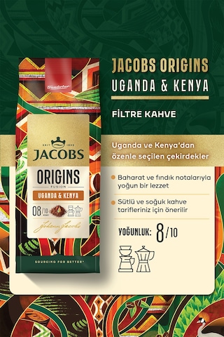 Jacobs Origins Uganda & Kenya Filtre Kahve 200gr Filtre