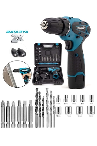 Branzeg BRZ-12 12V Setli Akülü Vidalama Şarjlı Matkap