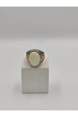 Bilardo Topu Yan Kolları Ayyıldız Motifli 925 Ayar Gümüş Erkek 2