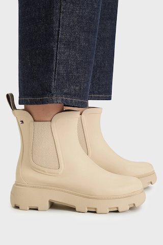 Tommy Hilfiger Logolu Yüksek Taban Bot Kadın Bot Fw0fw09387 Acı Bej