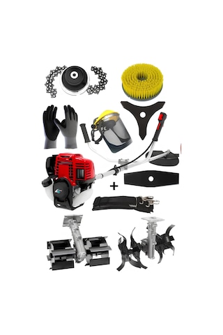 Ablacks C-52 4 Zamanlı Profesyonel Yan Tırpan + Çift Çapa Aparatı + 6 Lı Bahçivan Seti