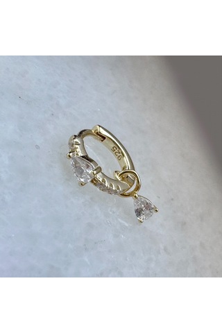 Masaliko Sallantılı Gümüş Küpe Ms3189, 925 Ayar Gümüş Altın