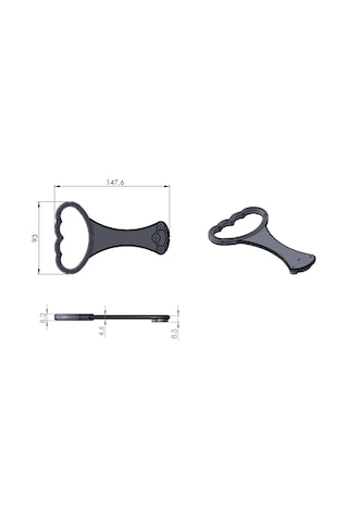 2 Adet Baza Tutma Kolu Şeffaf Pvc - Baza Kulp - Baza Aksesuarı