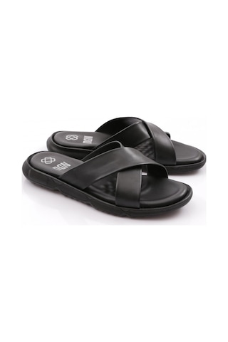 Dgn Hakiki Deri Comfort Rahat Taban Erkek Terlik 826 826-2690-R1534 Siyah