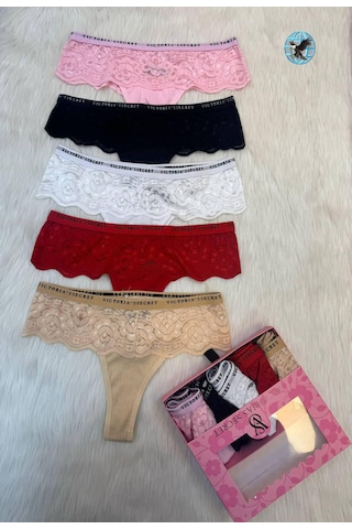 Victoria'S Secret Victoria"s Secret Dantelli Külot Takım 5"li Set Çok Renkli