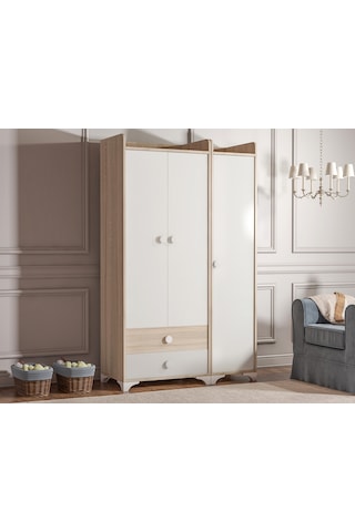 Patiko BDLP 049 Sonomo 3 Kapılı Dolap Beyaz - Sonomo