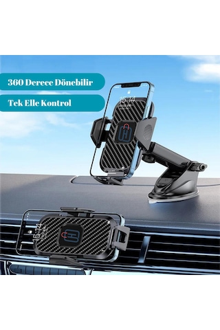 Hobimtek Hb-01 Otomatik Klipsli Araba Telefon Tutucu Siyah