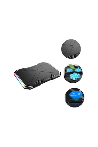 Rgb Led Defter Soğutucu 7 Vites Ayarı Sessiz Oyun Dizüstü Bilgisayar Soğutma Pedi