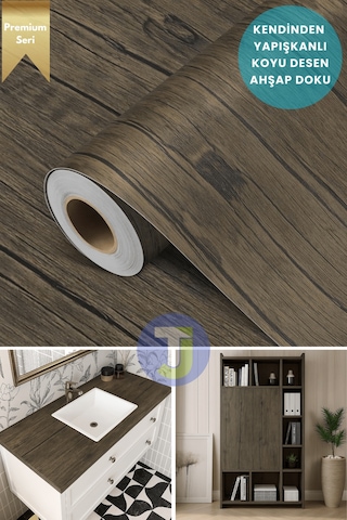 Technojet Premium Seri Kendinden Yapışkanlı Ahşap Desenli Pvc Kaplama 60cmx100cm