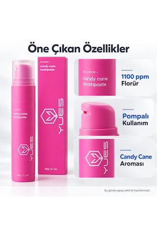 Yues Florürlü Pompalı Diş Macunu Candy Cane Aromalı 60 G Beyazlatma