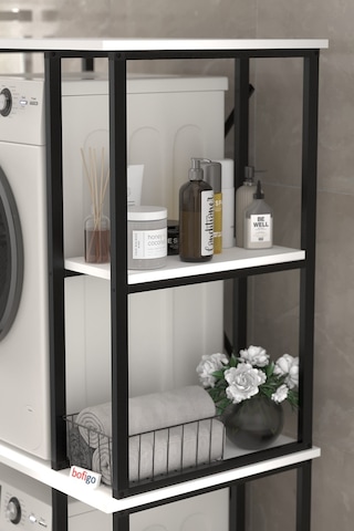 Bofigo Çamaşır Makinesi Dolabı Kurutma Makinesi Dolabı Metal Banyo Dolabı Mısra Beyaz