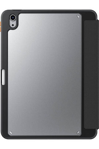 Apple Uyumlu iPad  Air 11 2025 M3 Kılıf Skinarma Kabartma Baskı 360 Tam Koruma Arkası Şeffaf Standlı Gamma Siyah