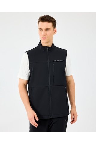 Skechers M Fitted Turtle Neck Softshell Vest Erkek Siyah Yelek S2520220-3817