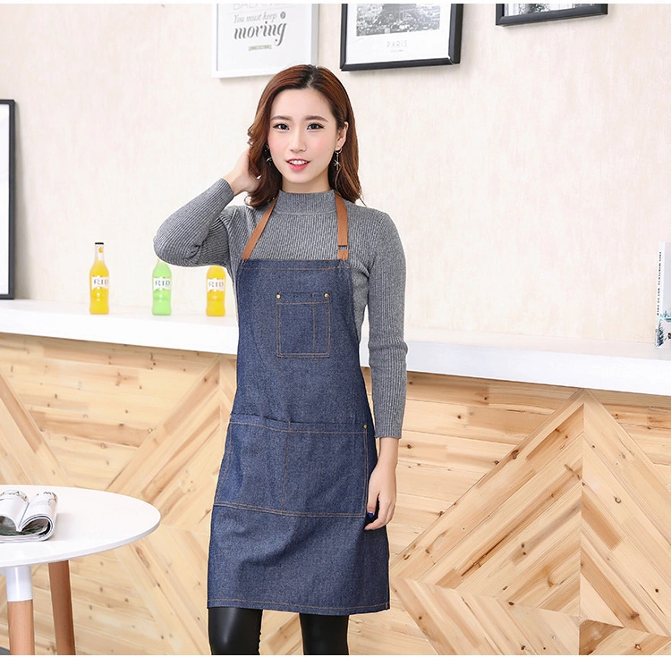 Monyee Koyu Mavi, Pamuk, Unisex, Kollü Olmayan, Gündelik Kullanım, Ev Temizliği, Modern Minimalist Kuzey Avrupa Stili, Dayanıklı, Konforlu Mutfak Apronu