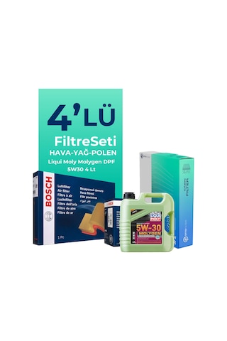 Bosch Kia Ceed 1.4 Benzin Filtre Bakım Seti Liqui Moly Motor Yağlı (2012-2018) 4 Lü -