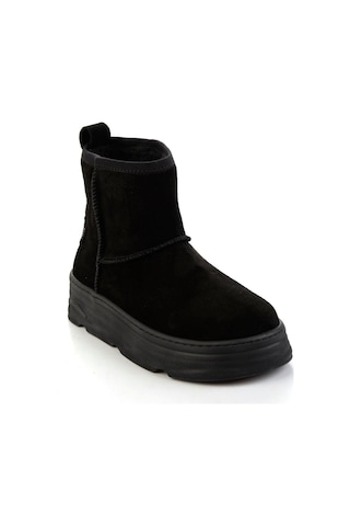 Bambi Siyah Hakiki Deri Kadın Bot & Bootie K02748100602 Siyah