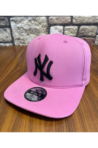 Hamze Ny Newyork Nakışlı Hiphop Snapback Rapper Drip Şapka Cap Pembe - Siyah