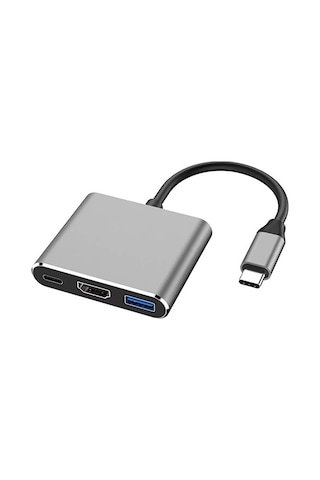 3in1 Type-c To 4k Hdmı - Usb 3.0 - Type-c Pd Şarj- Çevirici 4k Dö