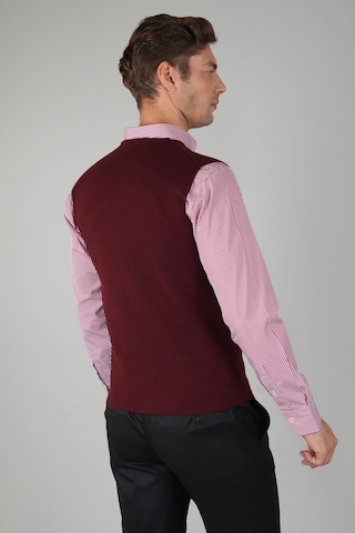Bisse Bordo Düz Triko Yün Erkek Yelek Tryl24k24203 D25 Bordo